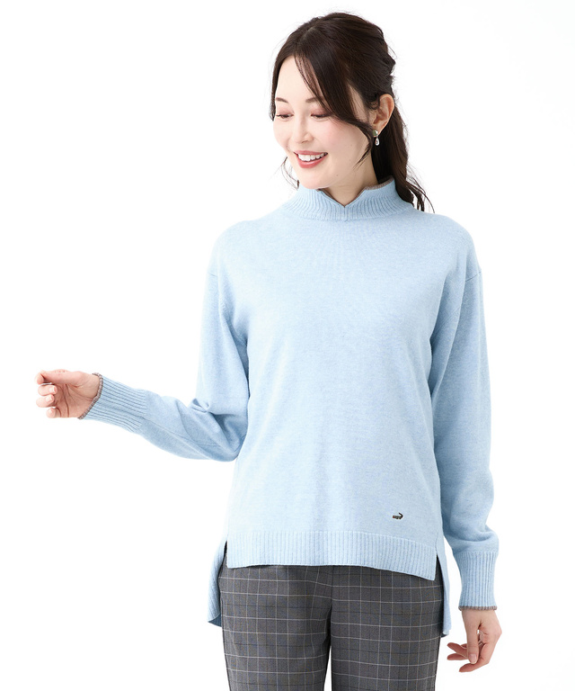 ハイネック ニット プルオーバー【手洗いOK】