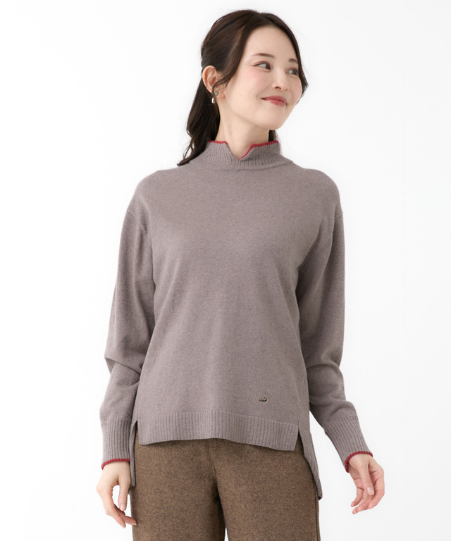 ハイネック ニット プルオーバー【手洗いOK】