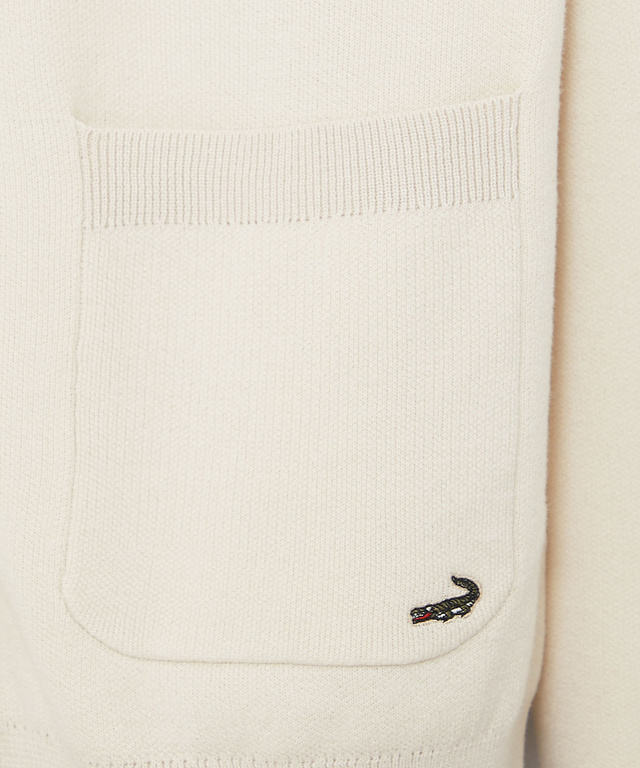 クルーネック ダブルニット カーディガン【手洗いOK】