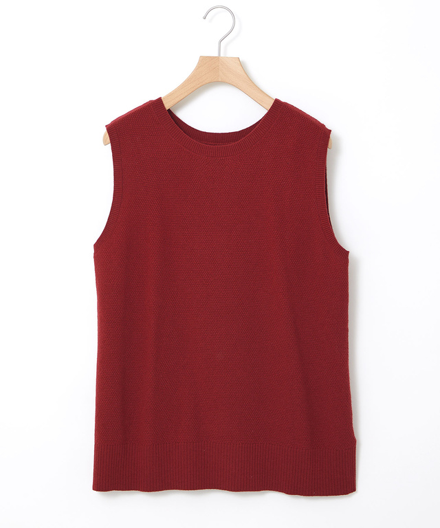 2WAY スリット ニットベスト【手洗いOK】