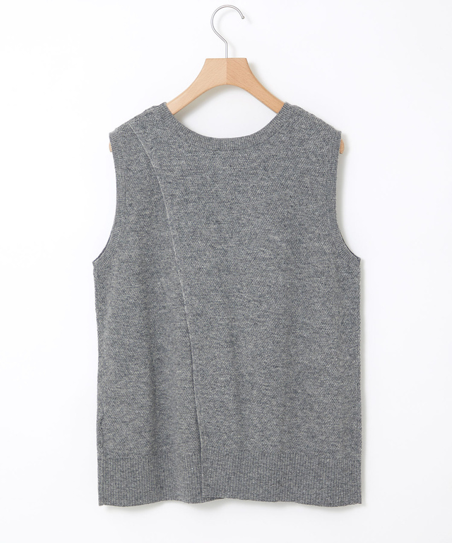 2WAY スリット ニットベスト【手洗いOK】