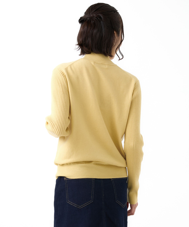 ウールブレンド アゼハイネック ニットカットソー【手洗いOK】