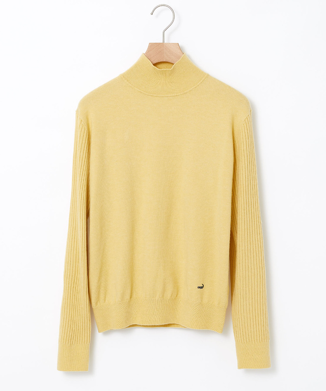 ウールブレンド アゼハイネック ニットカットソー【手洗いOK】