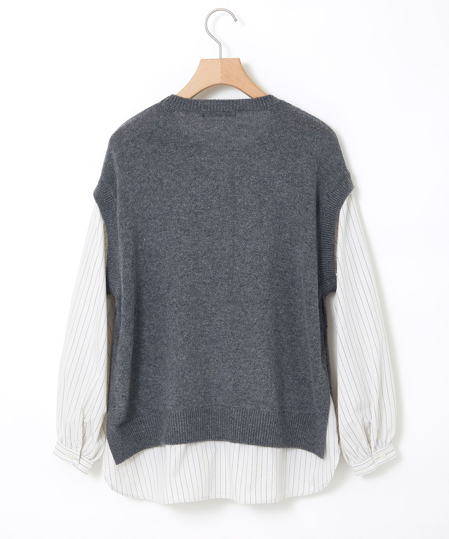 ストライプ ドッキング ニット【手洗いOK】【オンラインショップ限定】