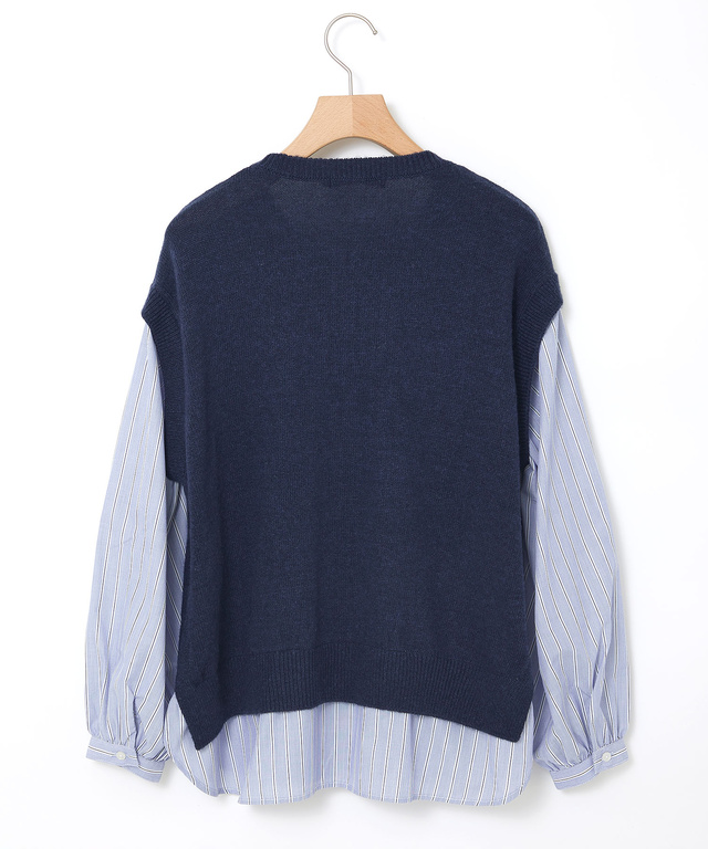 ストライプ ドッキング ニット【手洗いOK】【オンラインショップ限定】