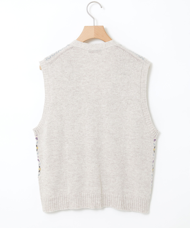 ウールブレンド フェアアイル柄 ニット ベスト【手洗いOK】