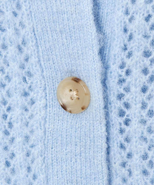 ウールブレンド ケーブル ニットカーディガン【手洗いOK】