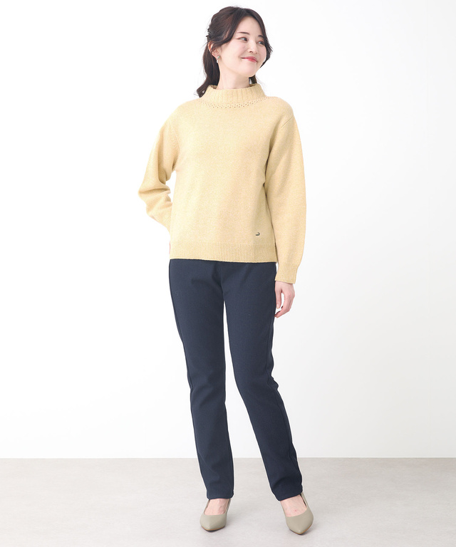 ボトルネック プルオーバーニット 