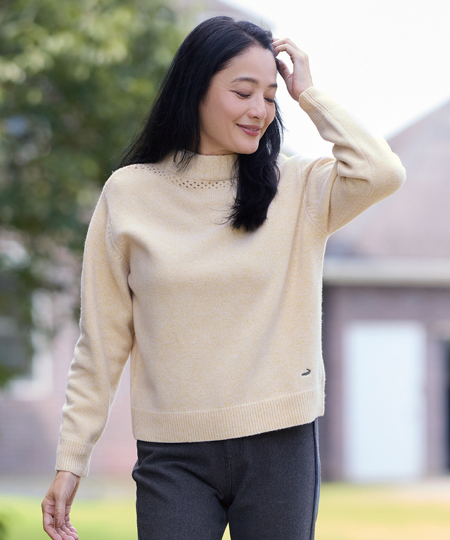 ボトルネック プルオーバーニット