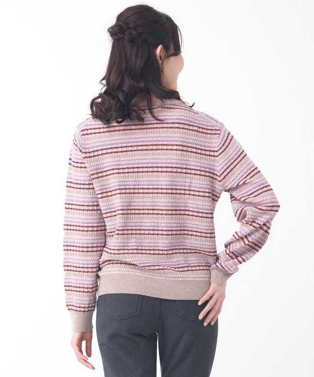 マルチカラーボーダー プルオーバー ニット【手洗いOK】