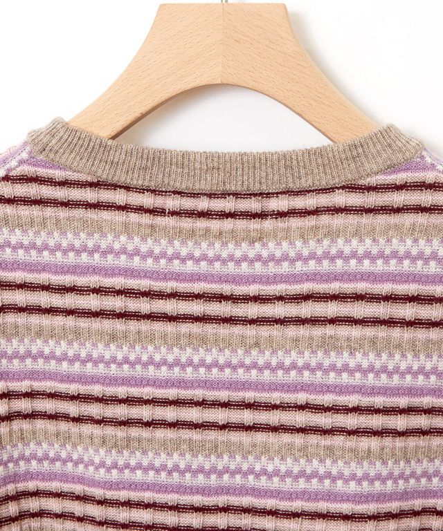 マルチカラーボーダー プルオーバー ニット【手洗いOK】