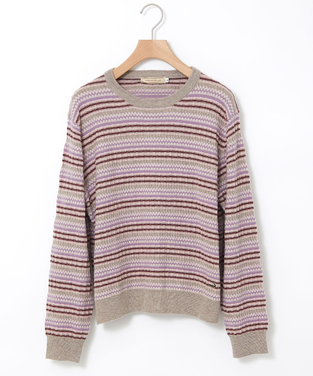 マルチカラーボーダー プルオーバー ニット【手洗いOK】