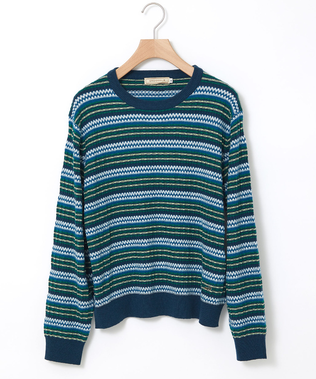 マルチカラーボーダー プルオーバー ニット【手洗いOK】