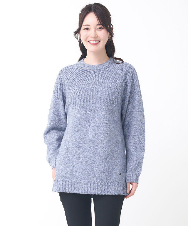 ウール マルチネップ ニットチュニック【手洗いOK】