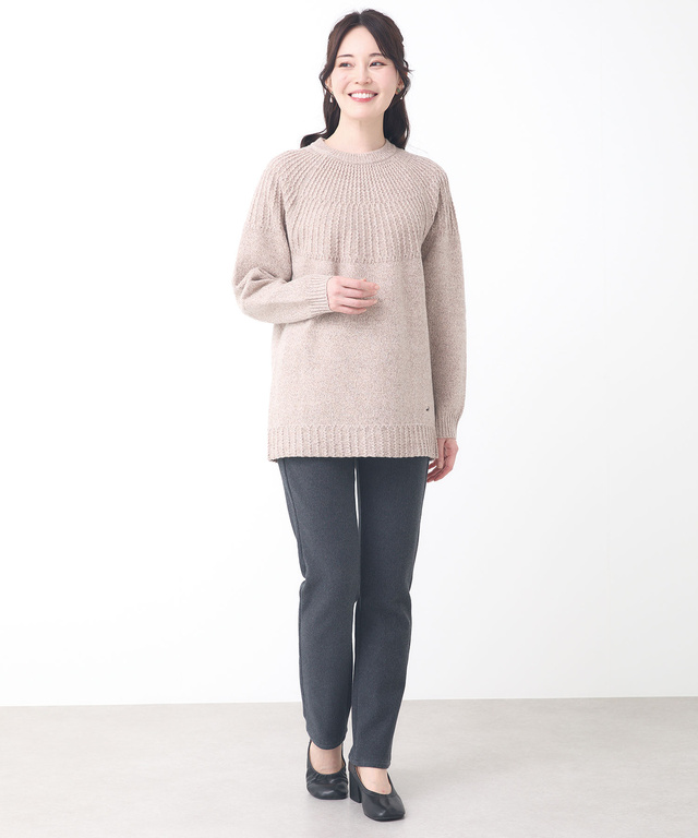 ウール マルチネップ ニットチュニック【手洗いOK】