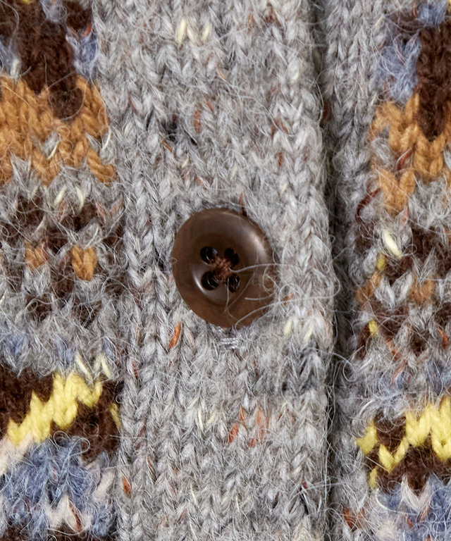 フェアアイル柄 ニットカーディガン 【手洗いOK】