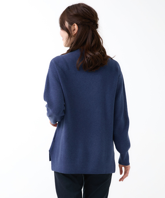 ウールブレンド ボトルネック ニット【手洗いOK】