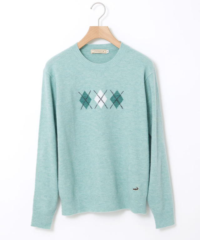 アーガイル柄 プルオーバー ニット【手洗いOK】