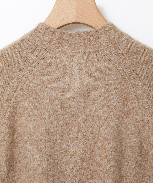 ウールブレンド ラグランスリーブ ニットカーディガン【手洗いOK】