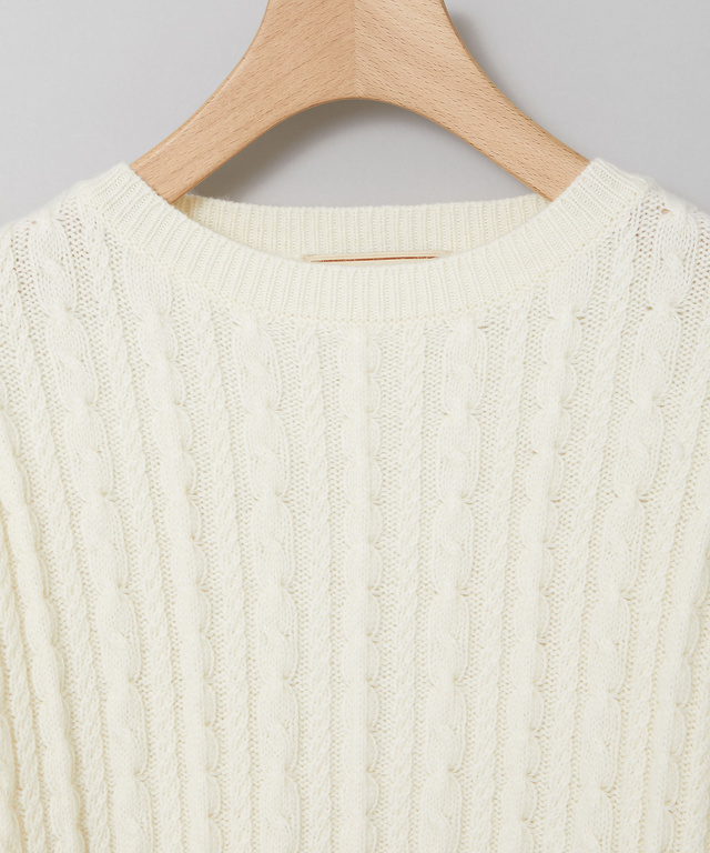 ウールブレンド ケーブル ニット