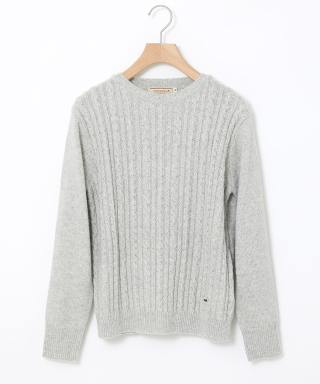 ウールブレンド ケーブル ニット