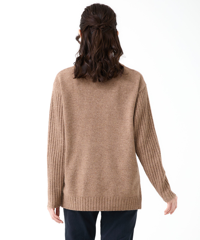 ハイネック ネップ ニットチュニック【手洗いOK】【オンラインショップ限定】