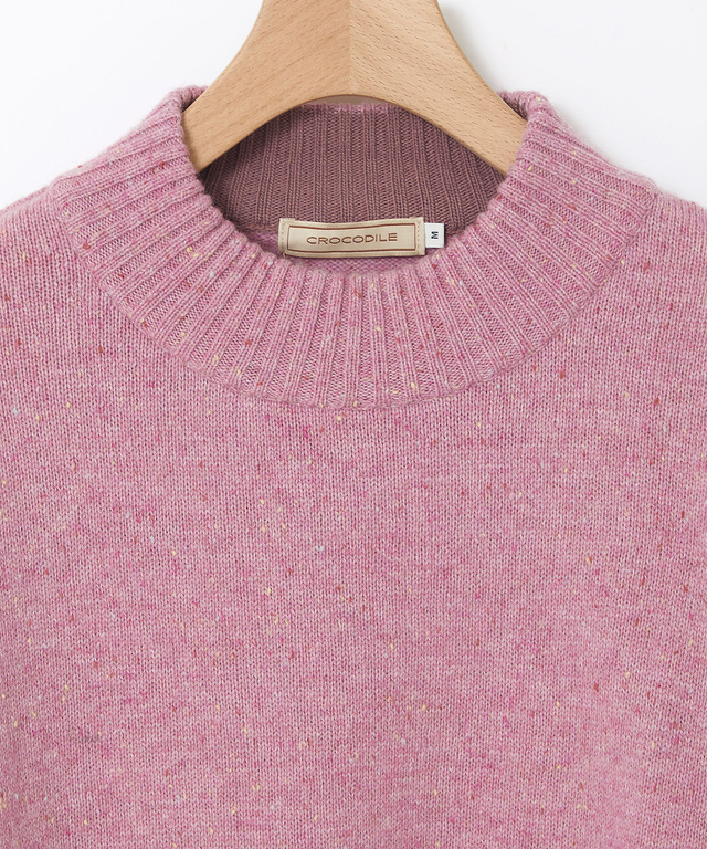 ハイネック ネップ ニットチュニック【手洗いOK】【オンラインショップ限定】