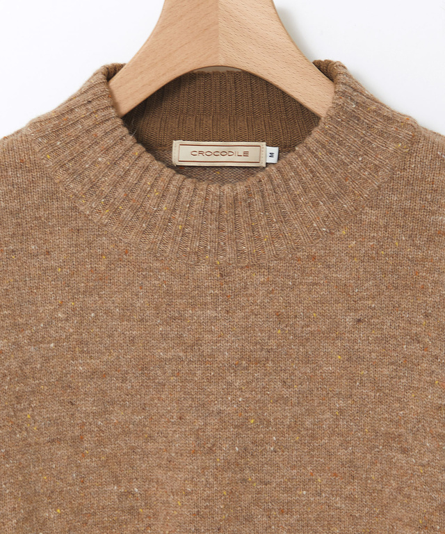 ハイネック ネップ ニットチュニック【手洗いOK】【オンラインショップ限定】