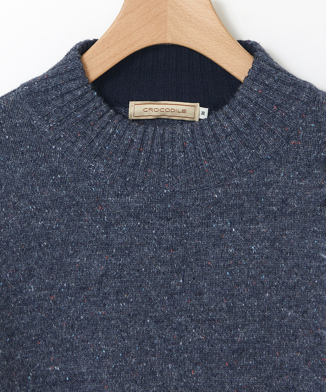 ハイネック ネップ ニットチュニック【手洗いOK】【オンラインショップ限定】