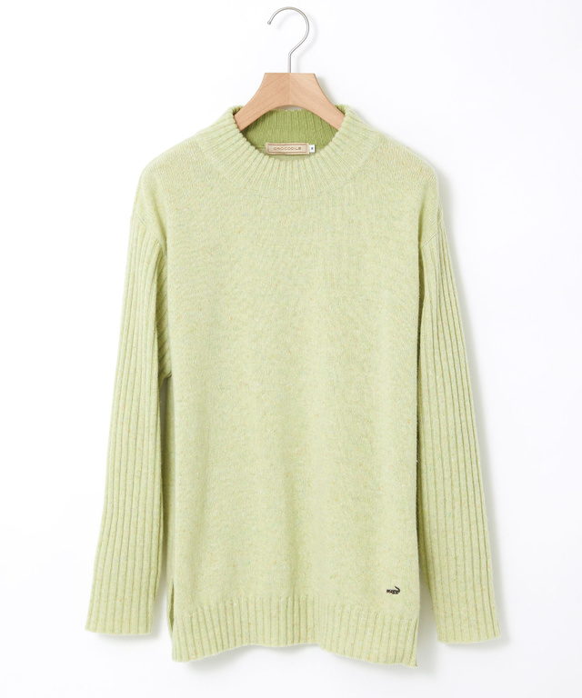 ハイネック ネップ ニットチュニック【手洗いOK】【オンラインショップ限定】