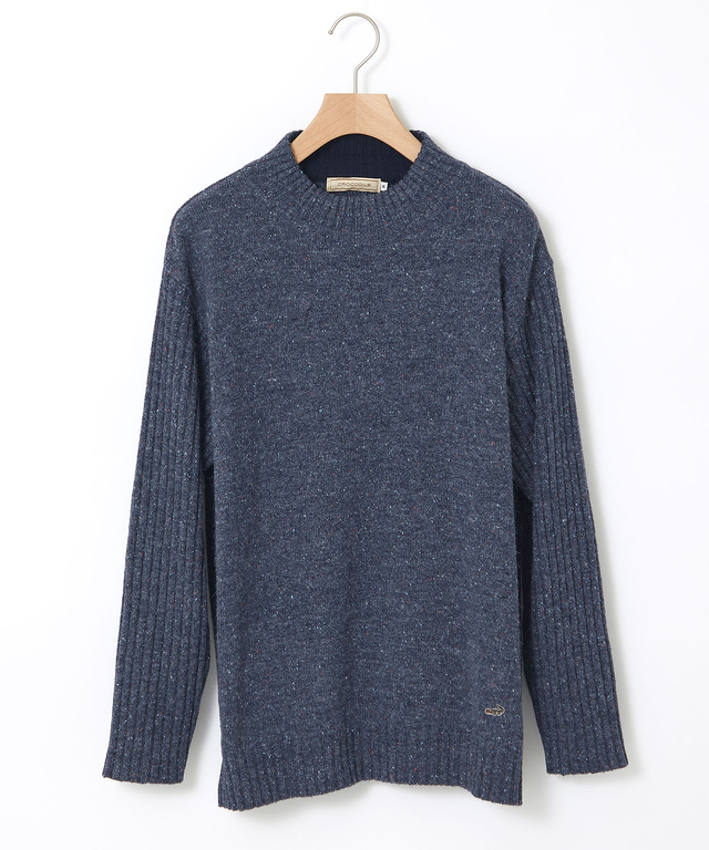 ハイネック ネップ ニットチュニック【手洗いOK】【オンラインショップ限定】