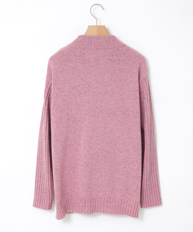 ハイネック ネップ ニットチュニック【手洗いOK】【オンラインショップ限定】