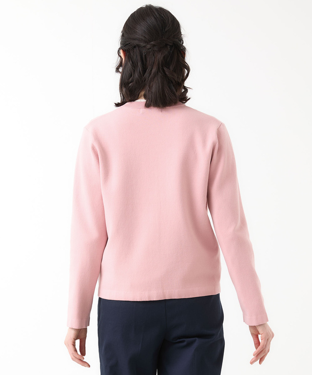 ダブルジャカード ニット カーディガン【手洗いOK】