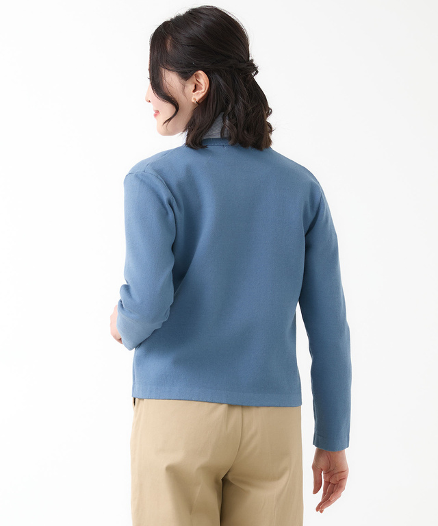 ダブルジャカード ニット カーディガン【手洗いOK】