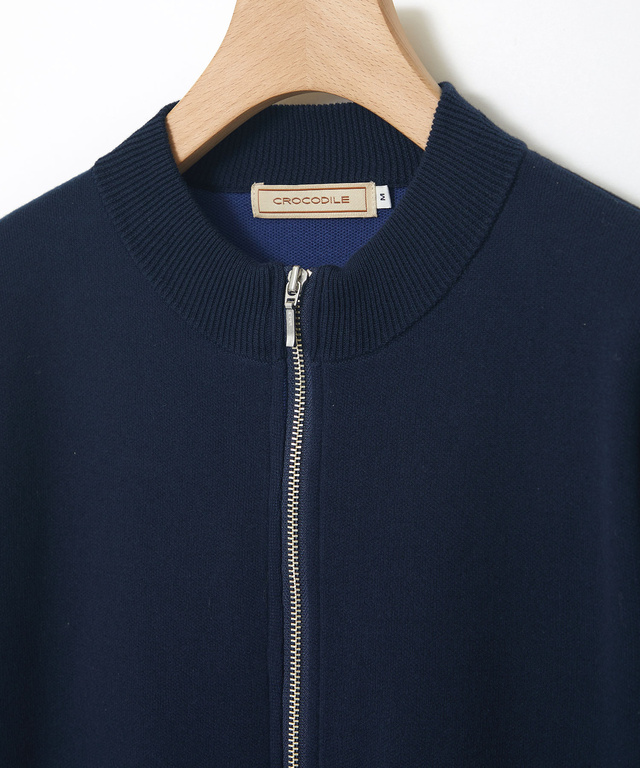ダブルニット ジップカーディガン【手洗いOK】