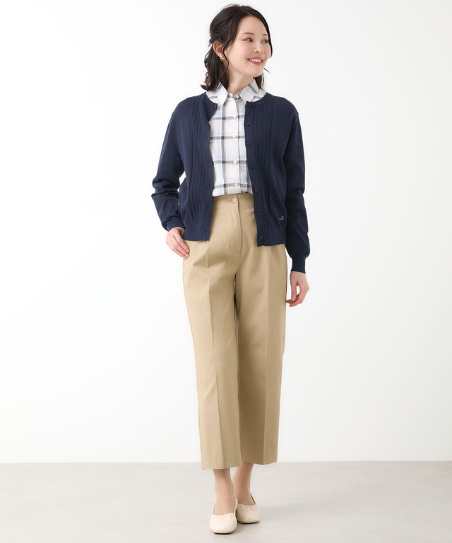 ケーブル ニット カーディガン【ウガンダオーガニックコットン】【手洗いOK】