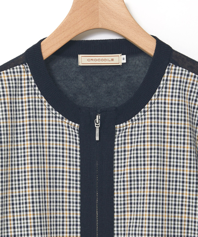 クロコダイルタータン ジップ カーディガン