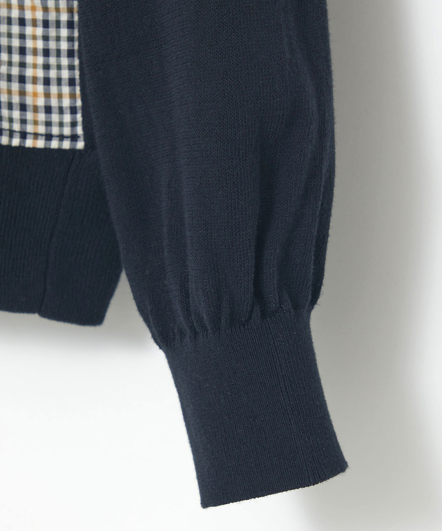 クロコダイルタータン ジップ カーディガン