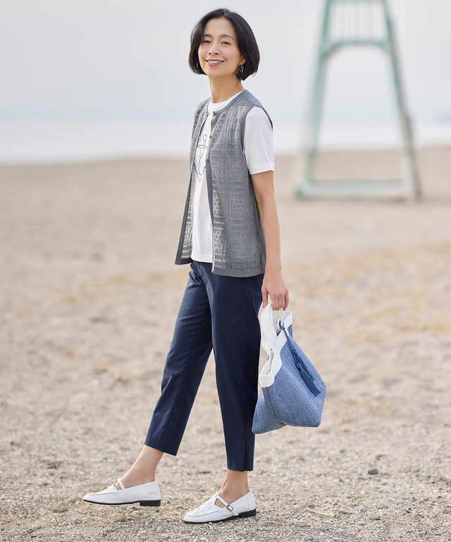 透かし編み ニット ベスト