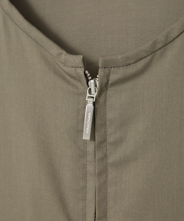 ノーカラー シアー ブルゾン