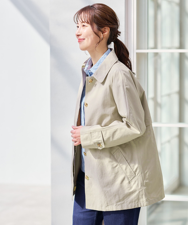 スピンドル付き ステンカラーコート