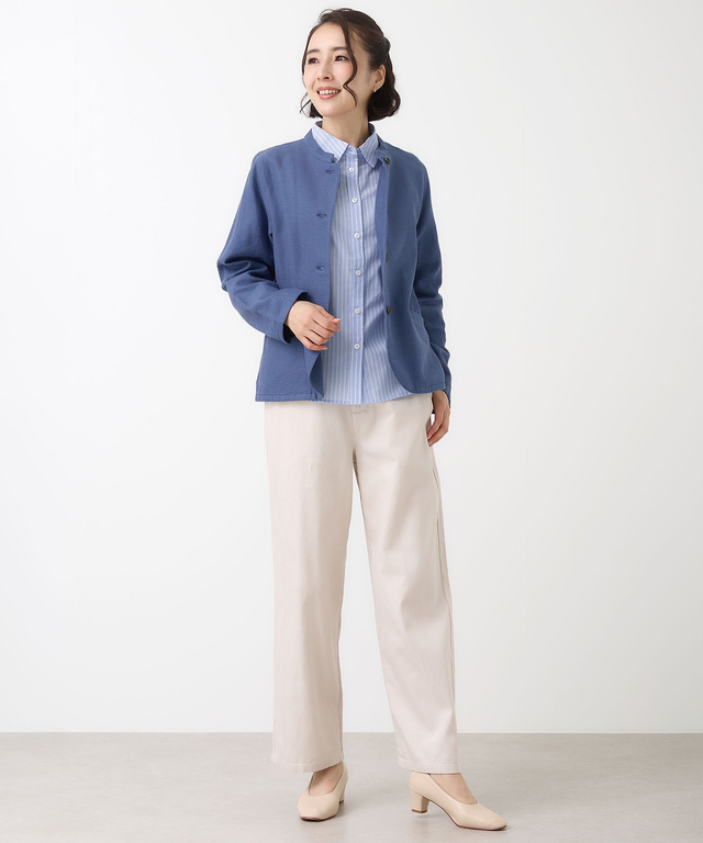 ツイル マオカラー ジャケット【手洗いOK】