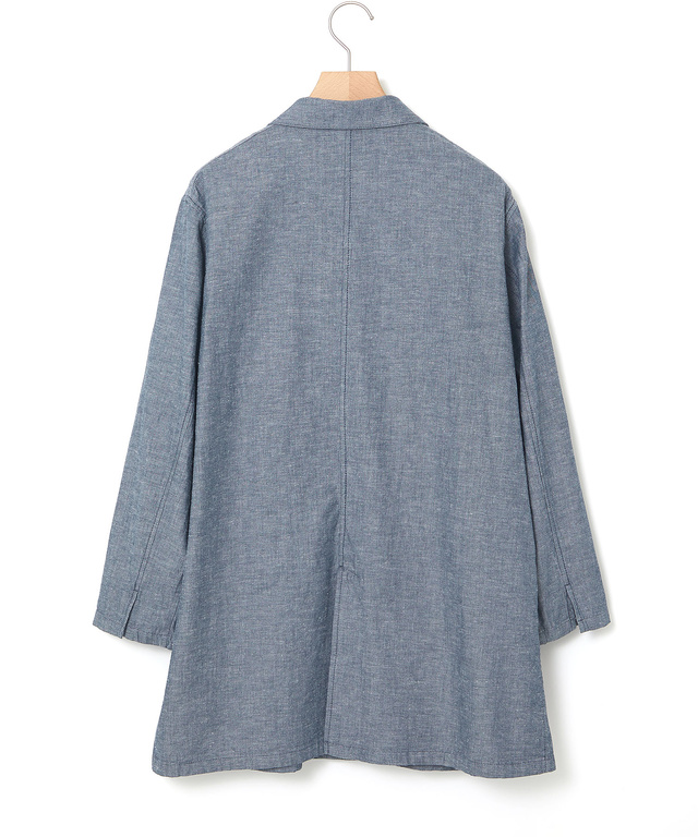 リネンブレンド ロング ジャケット