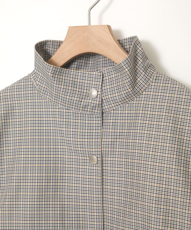 クロコダイルタータン スタンドカラー コート【手洗いOK】