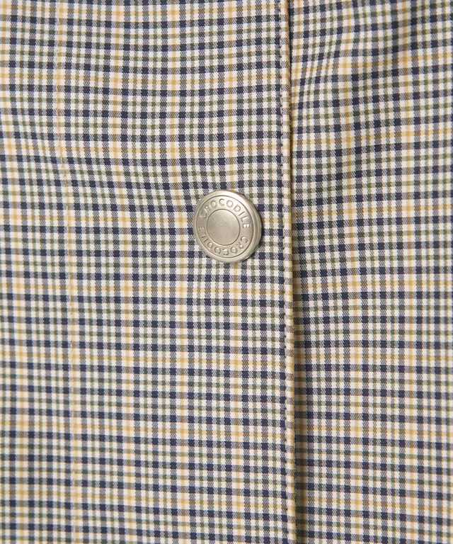 クロコダイルタータン スタンドカラー コート【手洗いOK】