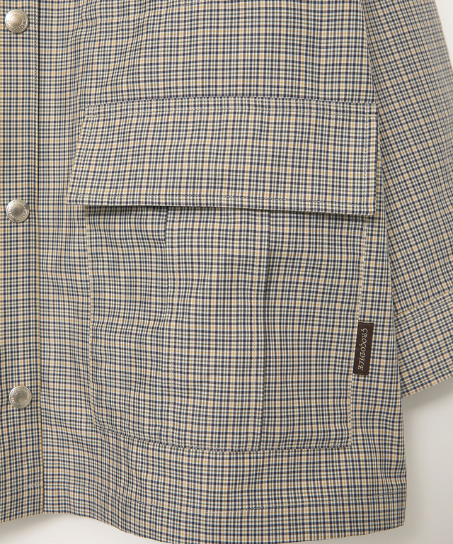 クロコダイルタータン スタンドカラー コート【手洗いOK】