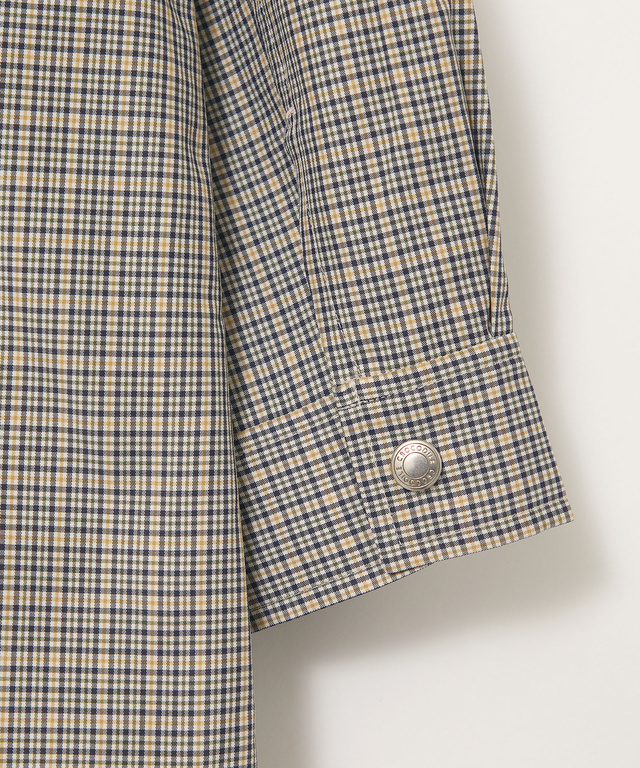 クロコダイルタータン スタンドカラー コート【手洗いOK】