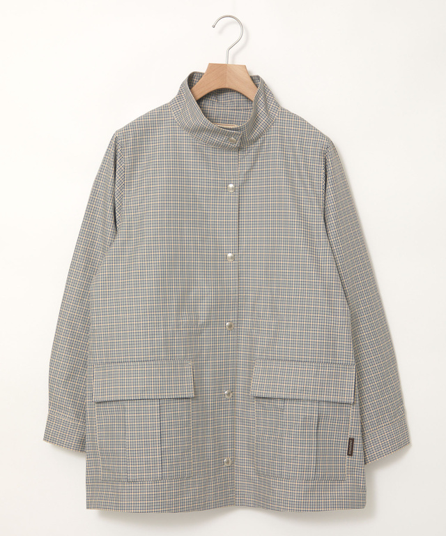 クロコダイルタータン スタンドカラー コート【手洗いOK】