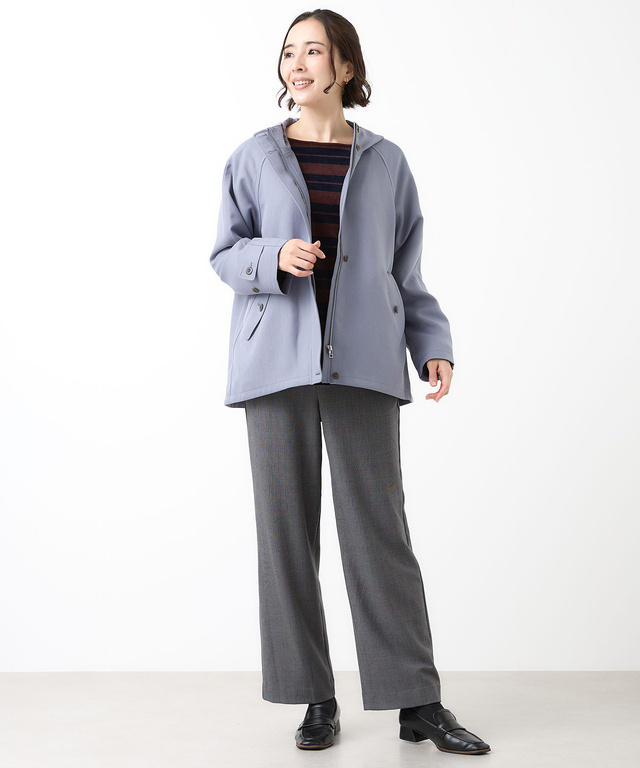 Aラインシルエット ショート丈 モッズコート