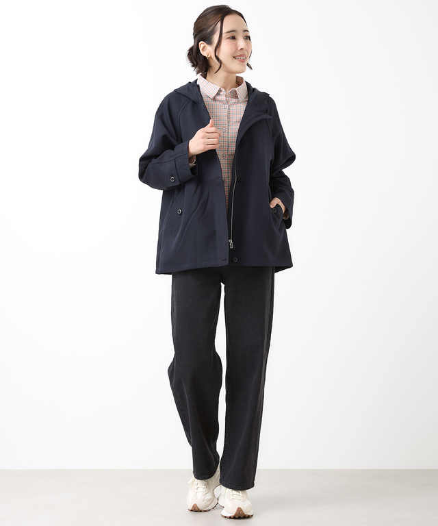 Aラインシルエット ショート丈 モッズコート